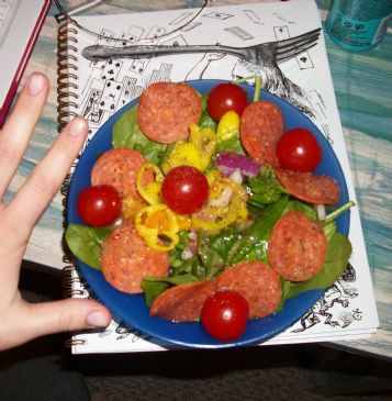 Spinach Pepperoni Salad 