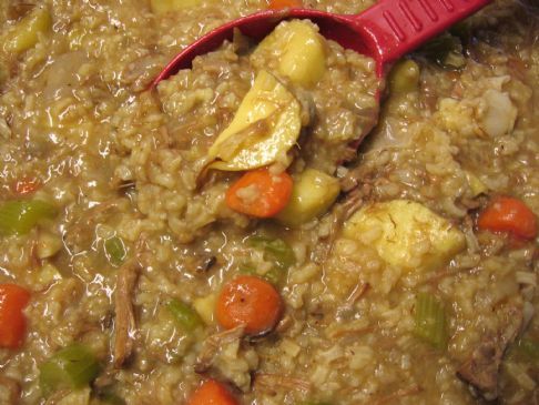 Beefy Vegetable Rice Soup