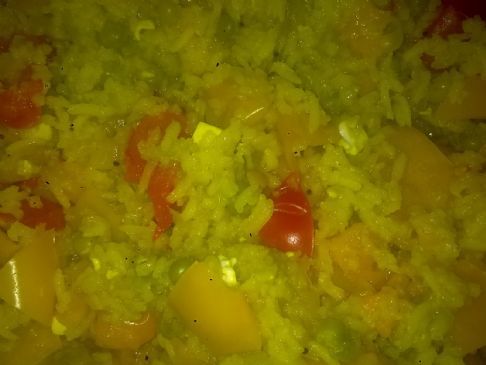 Bell pepper- Peas - Tofu Pulao