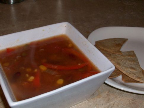 Meal in bowl mexican soup 