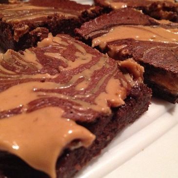 Skinny Peanut Butter Swirl Brownies