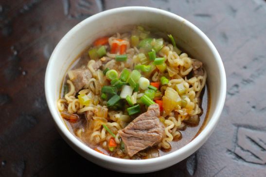 Spicy Beef and Ramen Noodle Soup