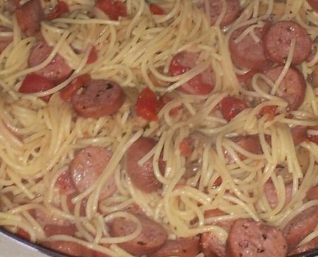 Star's smoked sausage & noodles