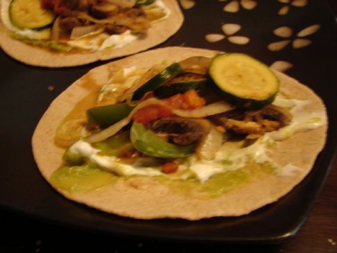 Vegetable Fajitas on Whole Wheat Tortillas