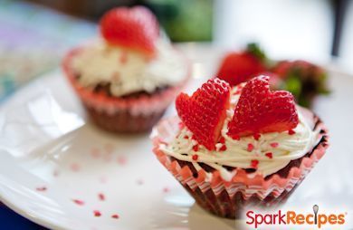 Chocolate Strawberry Shortcake Cupcakes