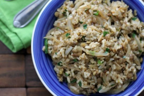 Mujaddara (Lebanese Style Lentils and Rice)