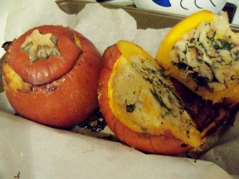 Thanksgiving casserole stuffed pumpkin