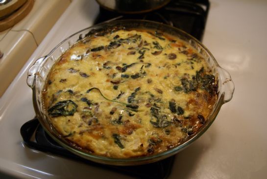 Crustless Quiche: Spinach, Mushroom and Cauliflower