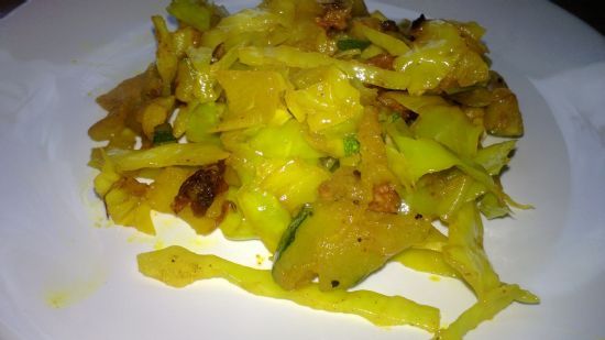 Cabbage, Zuccini and bacon saute