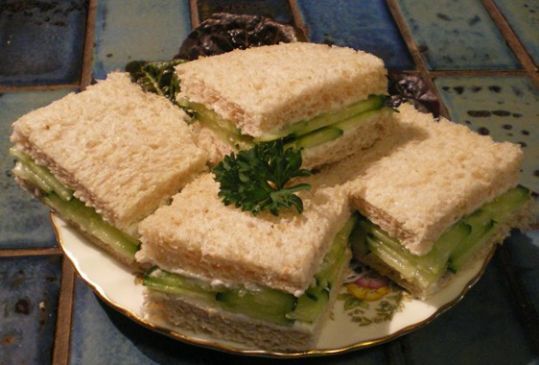 Wholemeal Cucumber Cream Cheese Sandwiches