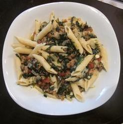 Chicken and spinach pasta