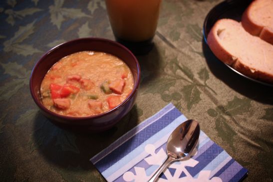 White Bean and Sausage Soup with Peppers