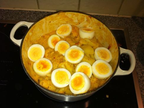 Cauliflower and egg curry