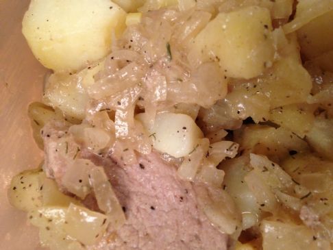 Irish Pork Roast with Apple Potato Stuffing