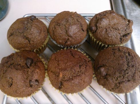 Double Chocolate Whole Wheat Banana Muffins 