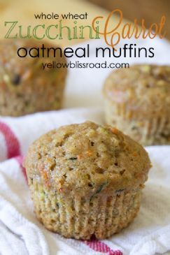 Zucchini Carrot Oatmeal Muffins