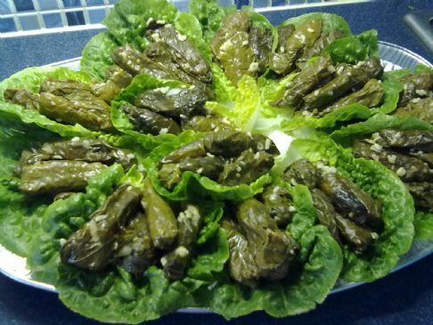 Palestinian stuffed grape leaves