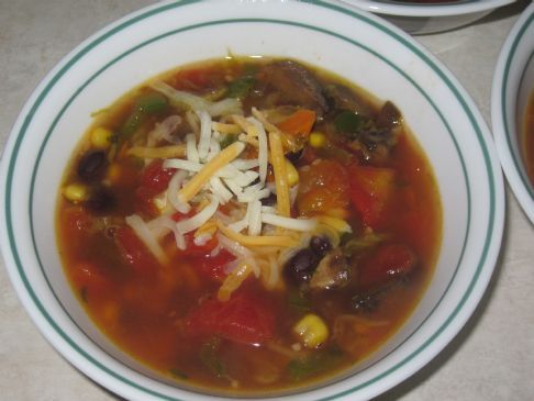 Black Bean Loaded Veggie Soup (no meat)