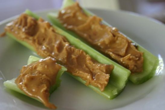 celery sticks with peanut butter