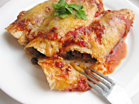 Beef and Bean Enchiladas