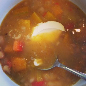 Roasted Butternut Squash and White Bean Stew