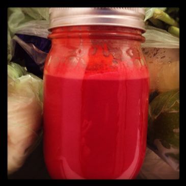 Juice: apple, beet, carrot, lemon, ginger 