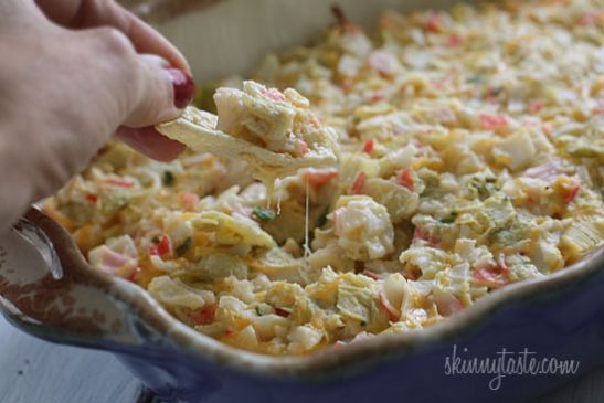 Hot and Cheesy Crab and Artichoke Dip