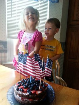 Patriotic Low Fat Chocolate Cake