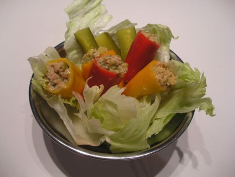 Red and Yellow Tuna Stuffed Peppers