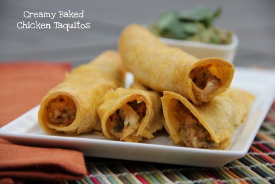 Creamy Baked Chicken Taquitos