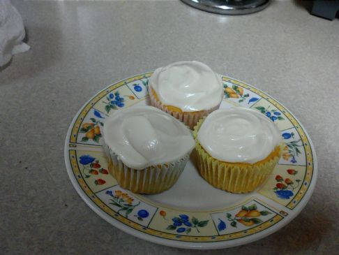 Hello Yellow Cupcakes with Vanilla Frosting