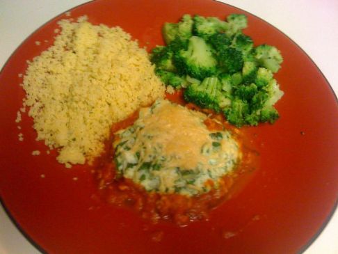 Cheese and spinach stuffed Portobello mushrooms