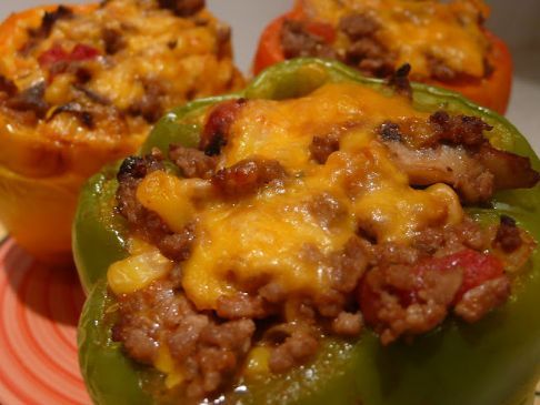 Cheesey Stuffed Peppers (Low-Carb)