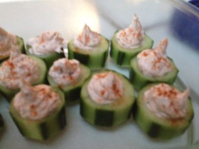 Lox and Cream Cheese Stuffed Cucumbers