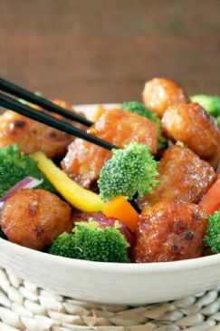 Orange Chicken with Vegetables over Rice