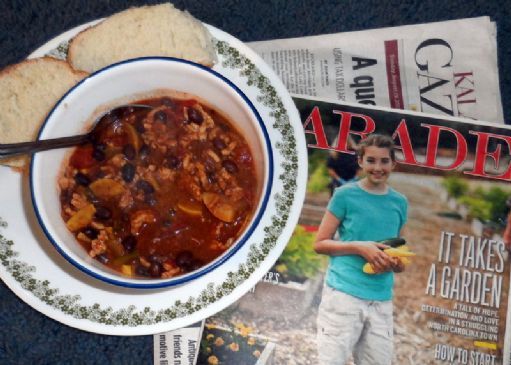 Turkey chili, lower sodium with summer squash