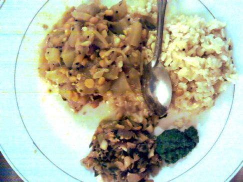 Dudhichi bhaji (calabaza-chana dal-curry)