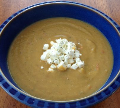 Parsnip Vegetable Soup w/ Goat cheese
