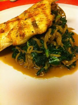 HCG Phase 2 - Grilled Chicken with Apple Noodles and Kale