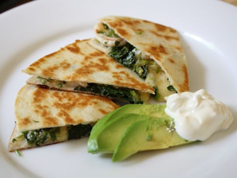 Shrimp Quesadilla With Kale