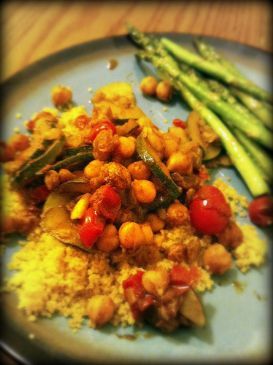 Curried Chickpeas Zucchini Couscous