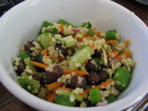 Black Bean CousCous Salad Recipe | SparkRecipes