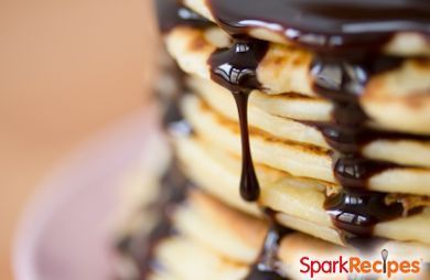 Whole-Wheat Pancakes with Orange Chocolate Sauce