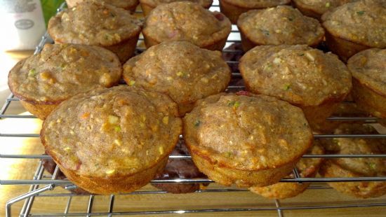 Rhubarb, Zucchini, Carrot, Muffin