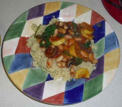 Yellow Squash, Mushroom and White Bean Stew