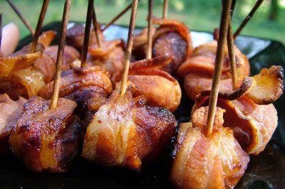 Bacon Wrapped Water Chestnuts (Lazy Maple bacon - per 2 pieces)