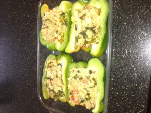 Couscous and Kale Stuffed Pepper 