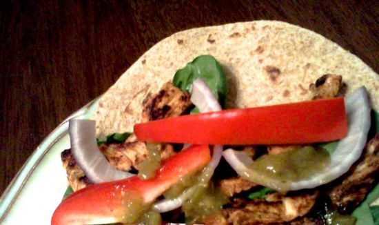 Turkey Fajitas with Baby Spinach & Red Peppers