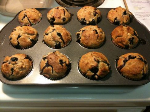 Banana Blueberry Yogurt Muffins