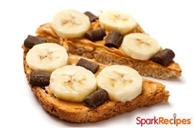 Peanut Butter, Chocolate and Banana Breakfast Sandwich